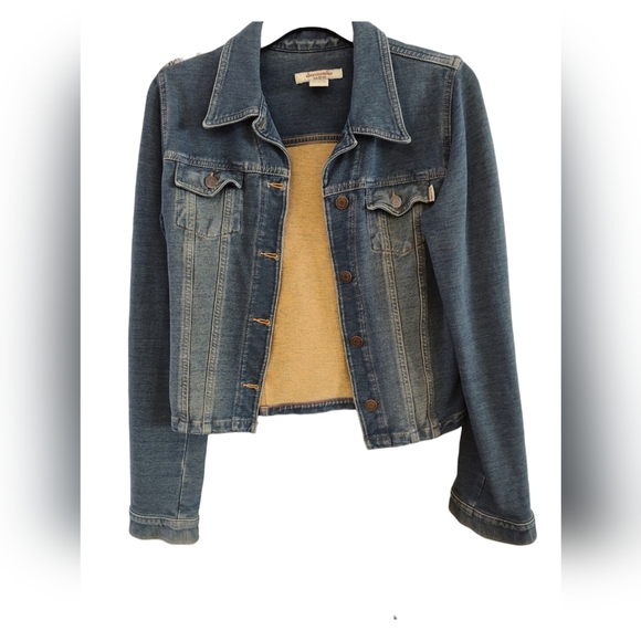 Vintage Abercrombie Denim Fitted Stretch Jacket XL ** Fits like a Small - Picture 1 of 3